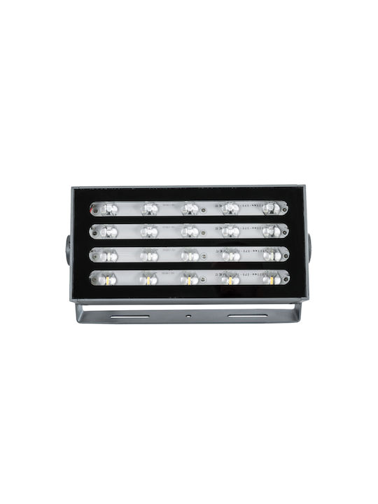 GloboStar Flood-Kena Външна Стояща Лампа LED Стенна Пералня 40W RGBW IP67 Сива