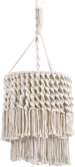 GloboStar Algeria Beige Boho Ceiling Pendant Light with Rope for E27 Socket 30x40x40cm