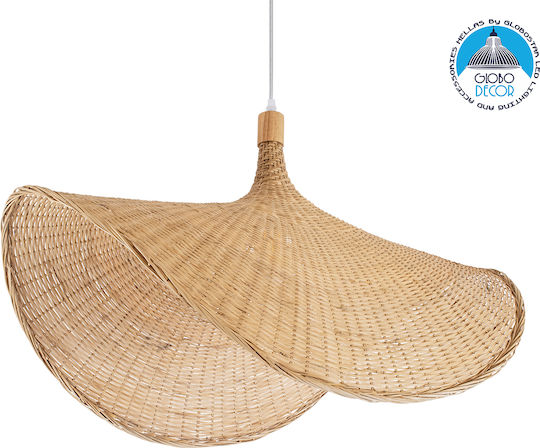 GloboStar Cuba Deckenleuchte Beige Raster mit Lampenbirnensockel E27 80x49x49cm