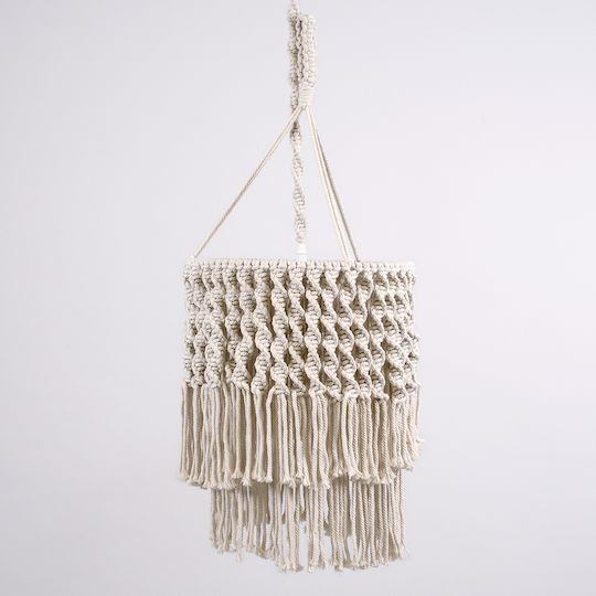 GloboStar Algeria Beige Boho Ceiling Pendant Light with Rope for E27 Socket 30x40x40cm