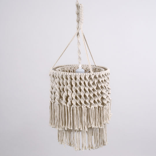 GloboStar Algeria Beige Boho Ceiling Pendant Light with Rope for E27 Socket 30x40x40cm