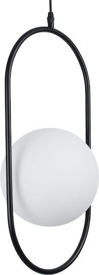 GloboStar Hamburg Pendant Light Black Ball with Socket E14, E.14 25x20x50cm