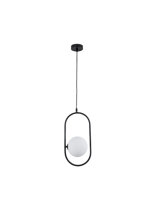 GloboStar Hamburg Hängelampe Schwarz Kugel mit Fassung G9 20x15x40cm.