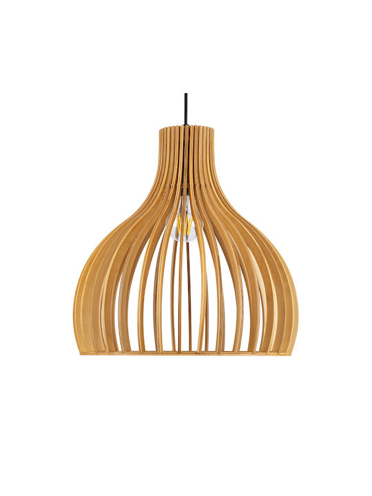 GloboStar Scandinavia Ceiling Light Beige Grid with E27 Socket 35x35x35cm