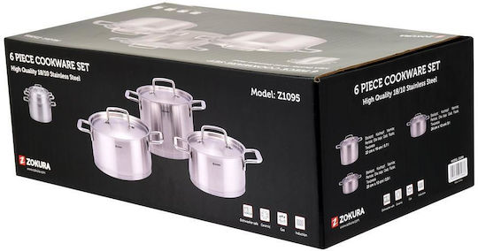 Zokura Royalty Line Töpfe Set aus Rostfreiem Stahl 3 Teile