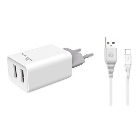 Leewello Încărcător cu Port USB-A și Port USB-C și Cablu USB-C 20W Livrarea energiei / Quick Charge 3.0 Albς (LW-330)