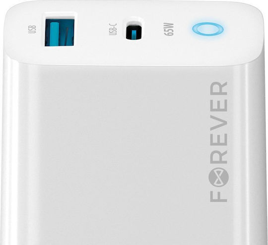 Forever Forever Handyladegerät Ohne Kabel GaN 65W Stromlieferung Weiß (TC-06-65AC)