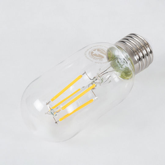 GloboStar Edison Retro LED-Lampe 4W 110mm für Fassung E27 und Form T45 Warmes Weiß 440lm Dimmbar
