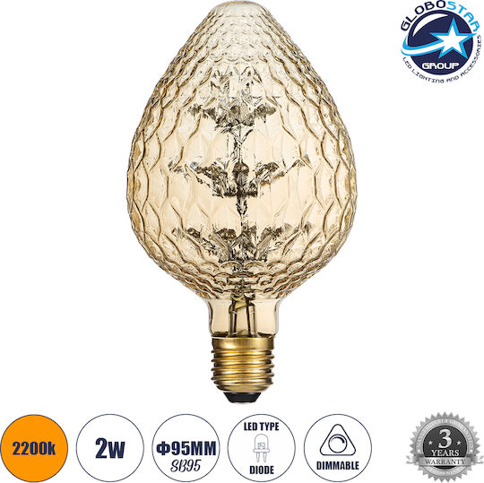 GloboStar LED крушка 3W 170mm за фасунга E27 Топло бяло 300лм