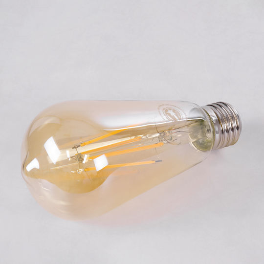 GloboStar Edison Retro LED Bulb 8W 145mm for Socket E27 and Shape ST64 Warm White 840lm Dimmable