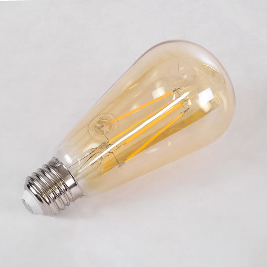 GloboStar Edison Retro LED Bulb 8W 145mm for Socket E27 and Shape ST64 Warm White 840lm Dimmable