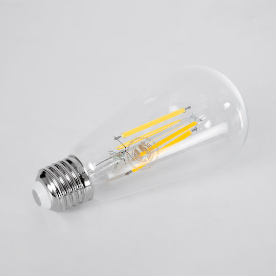 GloboStar LED крушка 4W 145mm за фасунга E27 и форма ST64 Топло бяло 840лм Димируем