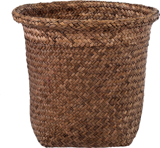GloboStar Artificial Garden Skiathos Ghiveci Din paie Maro cu suport 26x26x26εκ.