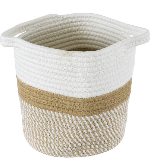 GloboStar Artificial Garden Ithaki Κασπώ Rattan Καφέ με Βάση 20x20x20εκ.