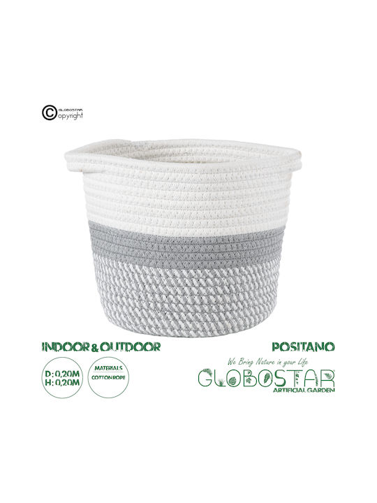 GloboStar Positano Übertopf Korbweide Gray mit Gestell 20x20x20εκ.