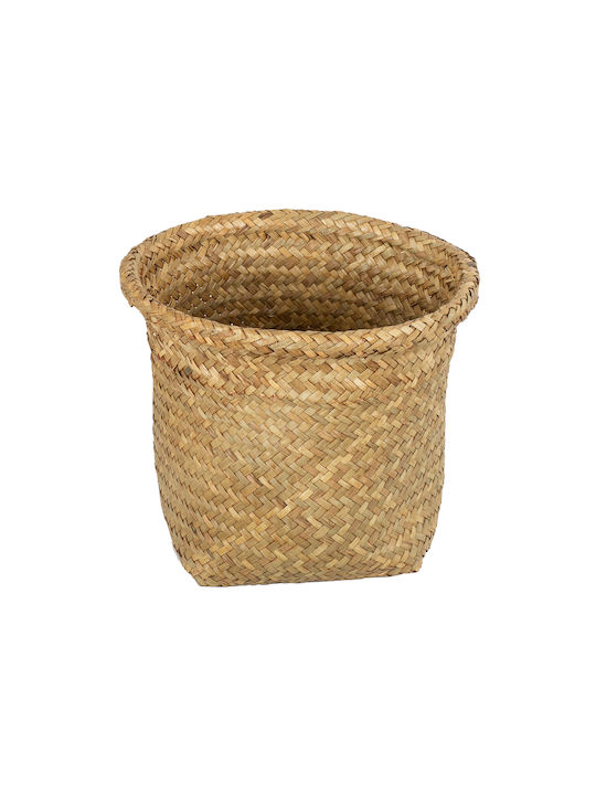 GloboStar Cecilia Übertopf Korbweide Beige mit Gestell 24x24x24εκ.