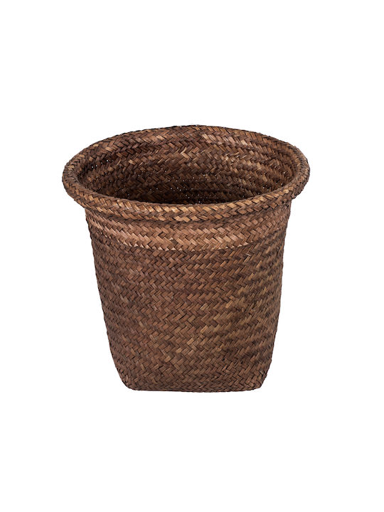GloboStar Artificial Garden Skiathos Κασπώ Ψάθινο Καφέ με Βάση 24x24x24εκ.
