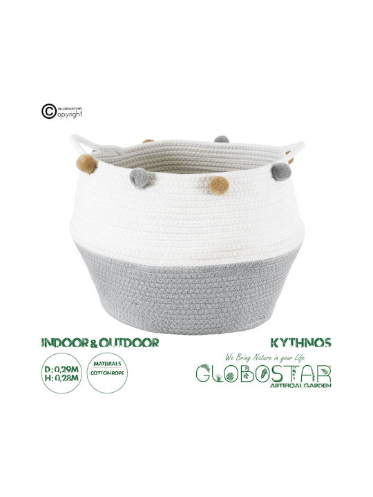 GloboStar Kythnos Planter Wicker Gray with Stand 29x29x28cm.