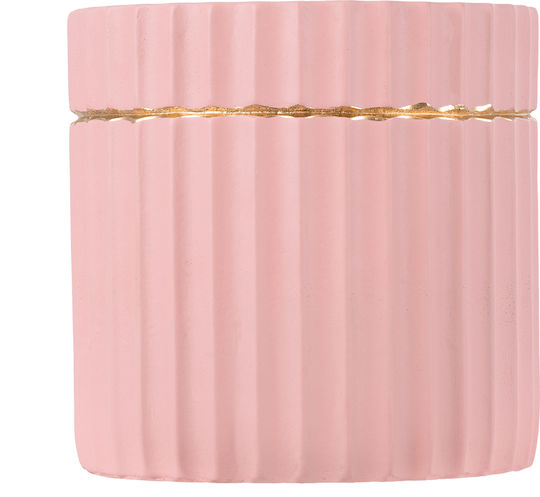 GloboStar Rethymno Übertopf Keramik Rose Gold mit Gestell 17x17x17εκ.