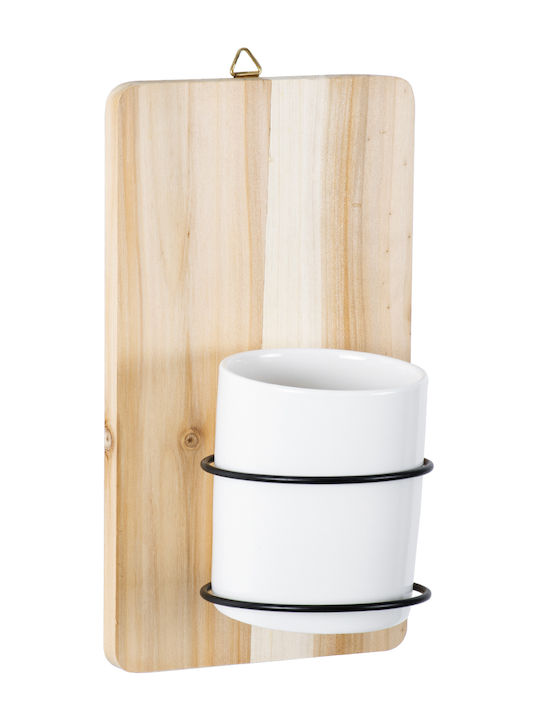 GloboStar Spetses Hanging Planter Ceramic Beige 13x13x23cm.
