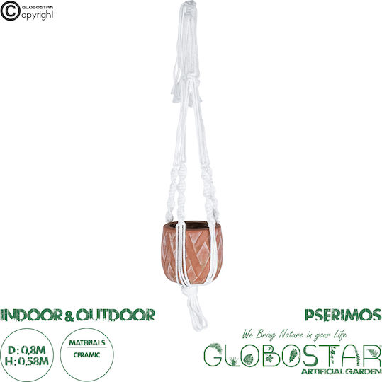 GloboStar Artificial Garden Pserimos Κρεμαστό Κασπώ Κεραμικό Καφέ 8x8x58εκ. 10τμχ