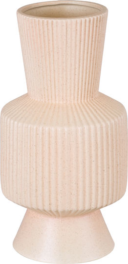 GloboStar Capri Planter Ceramic Beige with Stand 9.5x9.5x25cm.