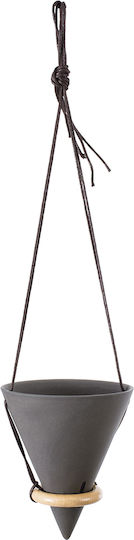 GloboStar Aigina Висящи Саксия Керамика Черен 13x13x15εκ.
