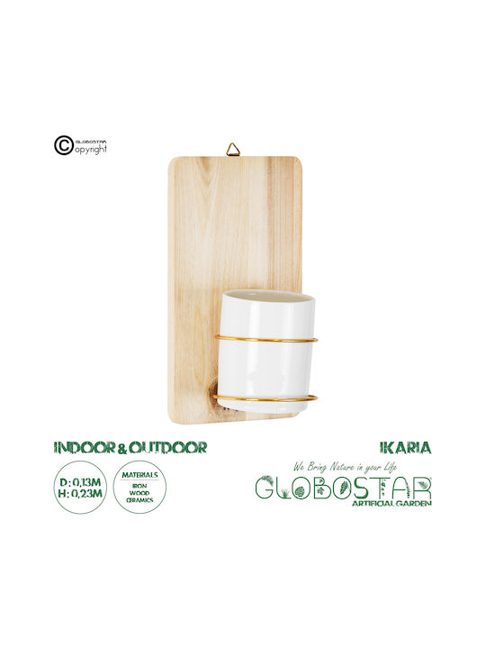 GloboStar Ikaria Hängend Übertopf Keramik Beige 13x13x23εκ.