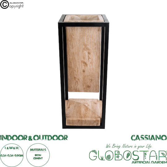 GloboStar Cassiano Κασπώ Μεταλλικό Καφέ με Βάση 36x36x90εκ.