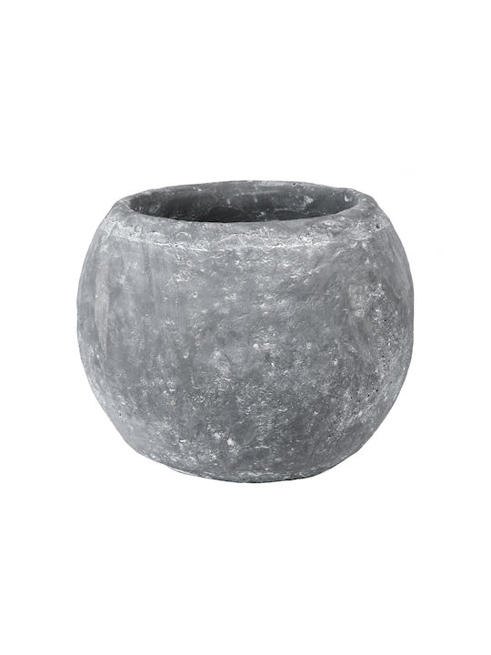 GloboStar Alonissos Übertopf Beton Gray mit Gestell 18.5x18.5x14.5εκ.