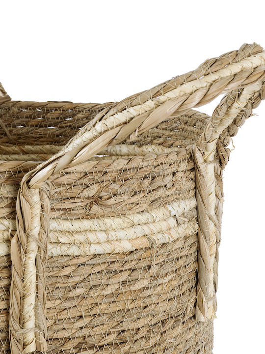 GloboStar Naxos Planter Wicker Beige with Stand 35x35x30cm.