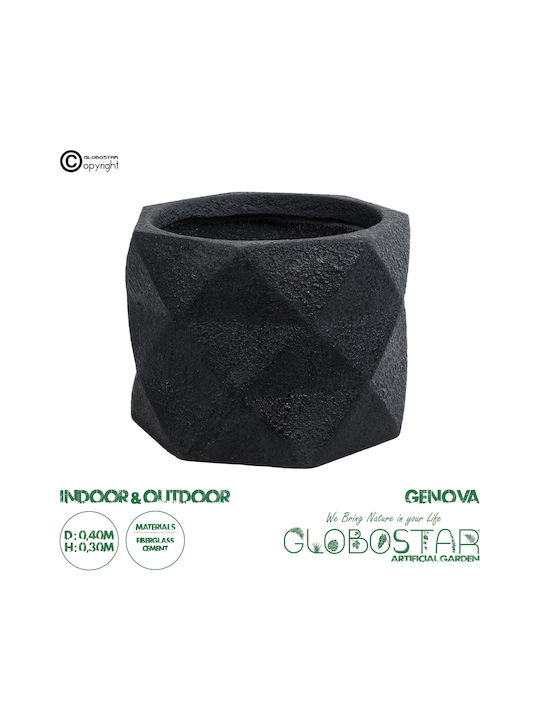 GloboStar Planter Polyester Black with Stand 40x40x30cm.