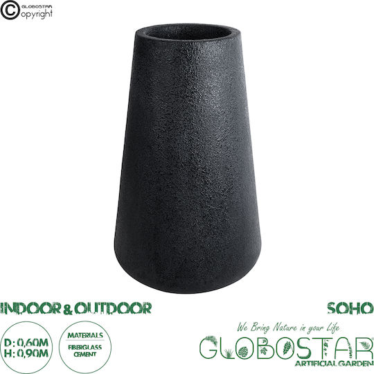 GloboStar Artificial Garden Soho Κασπώ Πολυεστερικό Μαύρο 60x60x90εκ.