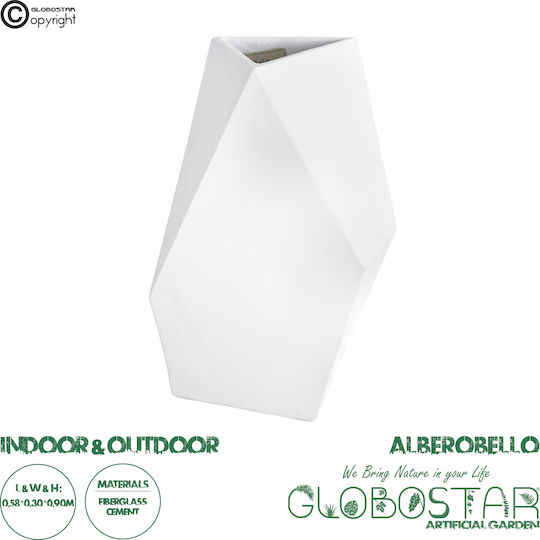 GloboStar Artificial Garden Alberobello Саксия Полиестер Бял 58x58x90εκ.