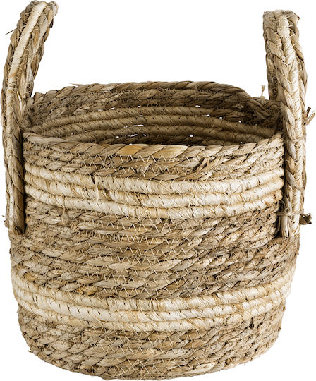 GloboStar Naxos Planter Rattan Beige 25x25x20cm.