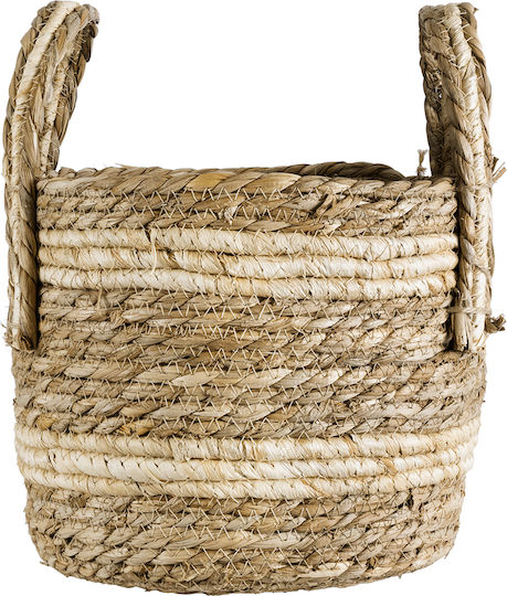 GloboStar Naxos Planter Rattan Beige 25x25x20cm.