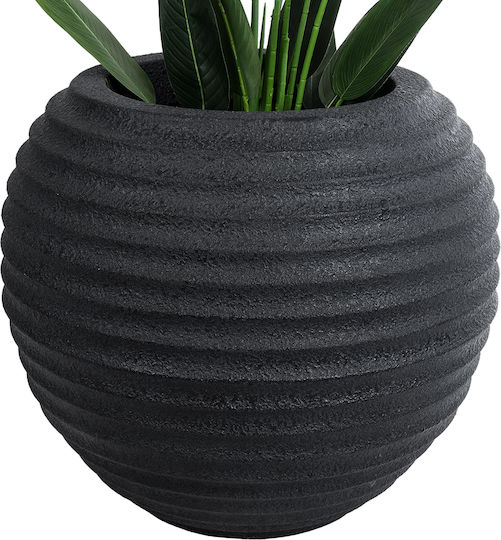 GloboStar Artificial Garden Ilaeira Κασπώ Πολυεστερικό Μαύρο με Βάση 71x71x64εκ.