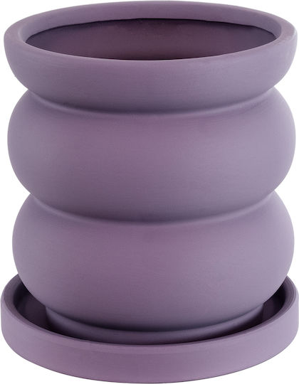 GloboStar Bogota Ghiveci Ceramică Violet cu suport 14x14x15εκ.