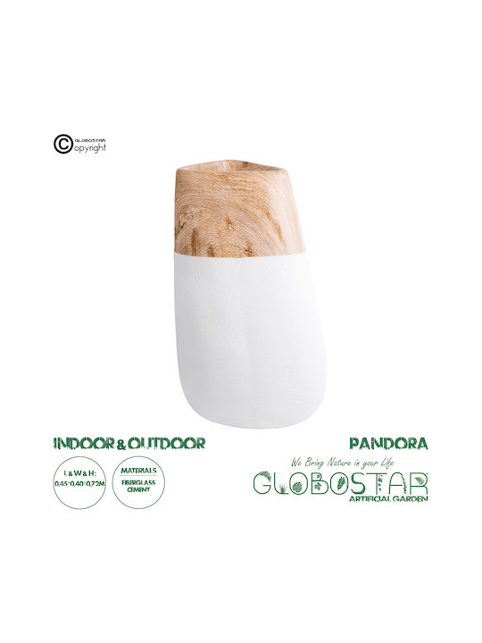 GloboStar Pandora Planter Polyester White with Stand 45x45x72cm.