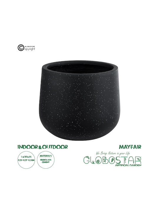 GloboStar Mayfair Planter Polyester Black with Stand 25x25x30cm.