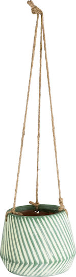 GloboStar Hanging Planter Ceramic White 13x13x10.5cm.