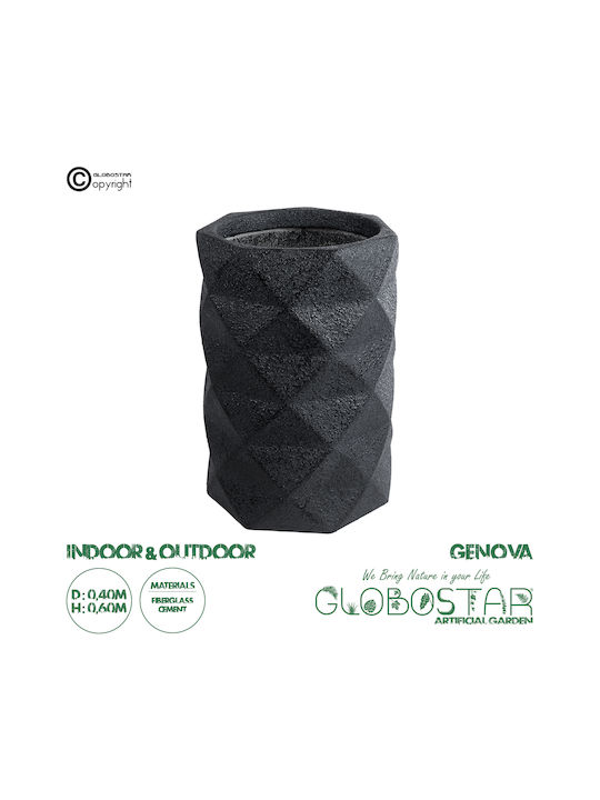 GloboStar Planter Polyester Black with Stand 40x40x90cm.