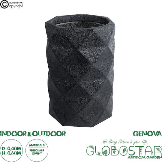 GloboStar Planter Polyester Black with Stand 40x40x90cm.