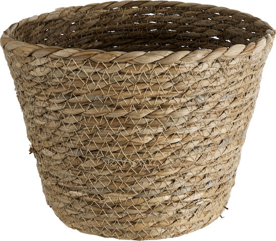 GloboStar Patmos Übertopf Rattan Braun mit Gestell 20x20x15εκ.