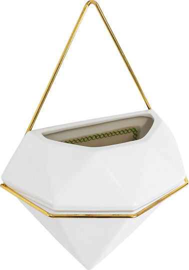 GloboStar Hanging Planter Ceramic White 20x10.5x30cm.