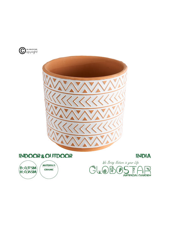 GloboStar Planter Ceramic White 17.5x17.5x16.5cm.