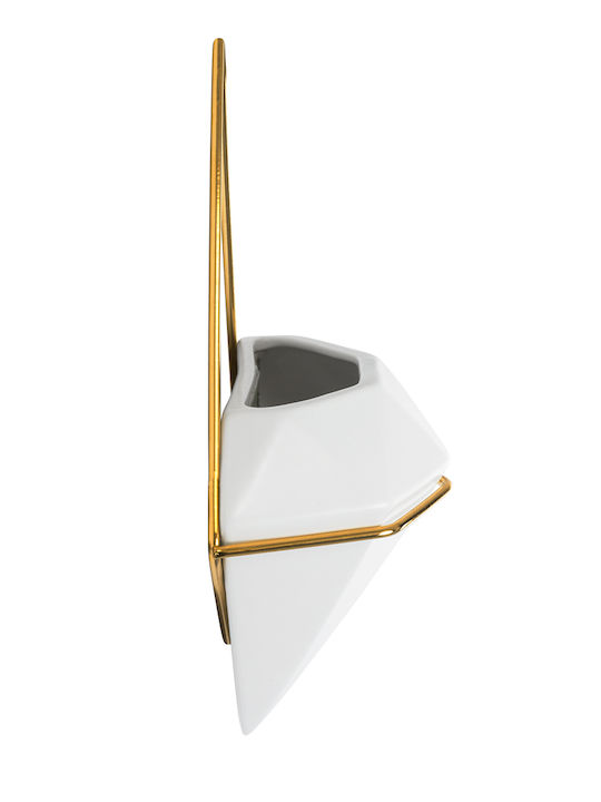 GloboStar Hängend Übertopf Keramik Weiß 15x8x24εκ.