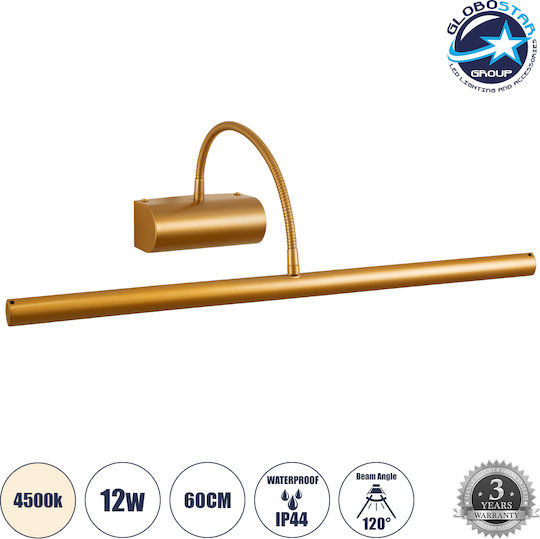 GloboStar Trois Modern Lamp Bathroom with Integrated LED and Natural White Light Copper 60x18cm
