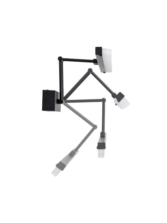 GloboStar Mara Modern Wandleuchte mit Integrierter LED und Natürliches Weiß Licht Schwarz 60x13cm