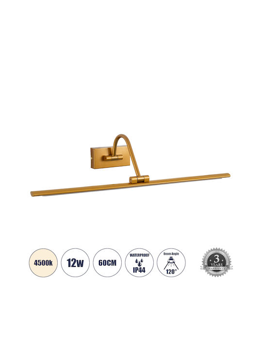 GloboStar Mira Modern Lamp Bathroom with Integrated LED and Natural White Light Copper 60x13cm